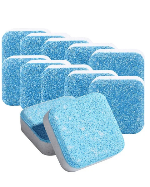 Cleaning tablets for front load and top load washing machines