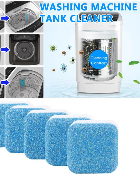 Cleaning tablets for front load and top load washing machines