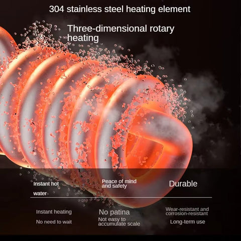 3000W electric instant hot water faucet with LED display for kitchen and bathroom