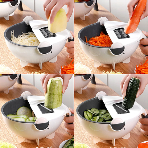 Vegetable Cutter 6 In 1 Multifunctional Grater and Drain Basket