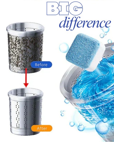 Cleaning tablets for front load and top load washing machines