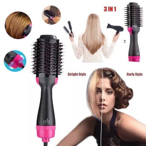 2 in 1 Hair Dryer & Brush for Fast Drying, Straightening, Curling