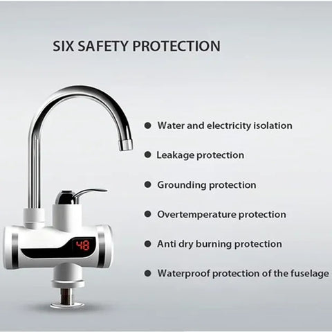 2500W Tankless Instant Hot Water Faucet with LED Display
