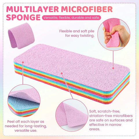 Multi-Purpose Microfiber Rainbow Sponge