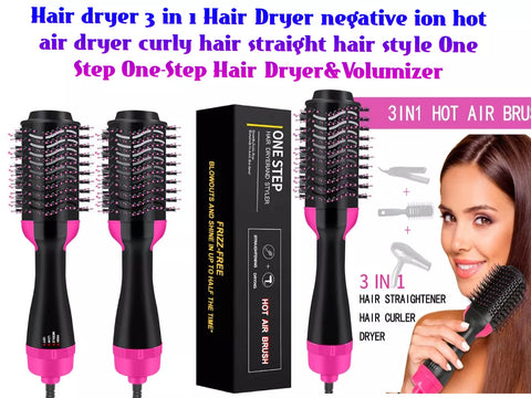2 in 1 Hair Dryer & Brush for Fast Drying, Straightening, Curling