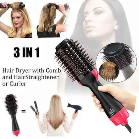 2 in 1 Hair Dryer & Brush for Fast Drying, Straightening, Curling
